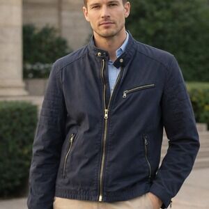 Polo Ralph Lauren Navy Moto Jacket XL Quiet Luxury Minimalist Classic NWT $295